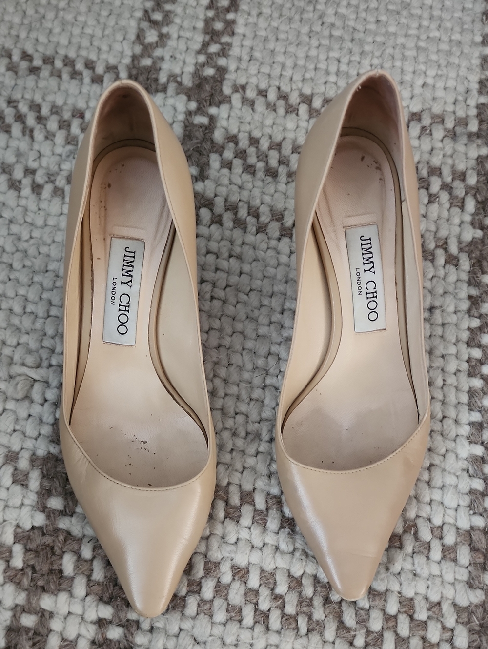 Jimmy Choo Nude Heels Size 37 Fits US Size 7 - Picture 2 of 8